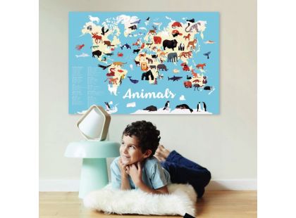 Zvířata světa vzdělávací samolepkový plakát