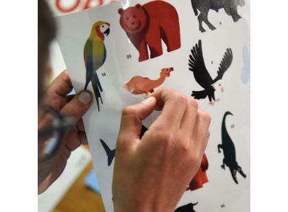 Zvířata světa vzdělávací samolepkový plakát