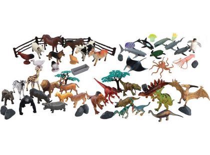 Zvířátka safari, farma, dinosauři, mořská mobilní aplikace pro zobrazení zvířátek 60 ks