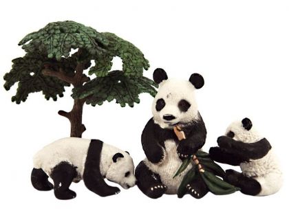 Zvířátka safari ZOO 10 cm sada 4ks panda